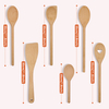 Beech Wooden Kitchen Cooking Set Western Bamboo Utensils Spoon and Spatula Set for Camping and Dining