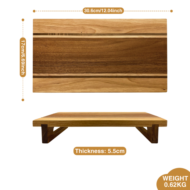 Acacia Wood Column Base Tray Cutting Board Kitchen and Home Decorative Chopping Block