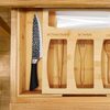 Bamboo Ziplock Bag Storage Organizer for Kitchen Drawer, Baggie Organizer, Compatible With Gallon, Quart, Sandwich Size Bag