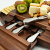 Top Selling Premium Sliding Cheese Board with 4-piece Cheese Knife Tool Set for Festive Party Christmas Decoration Food Platters