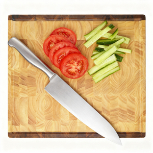 Rubber Wooden Cutting Board End Grain Cutting Board, Butcher Block, Chopping Board - Reversible Multipurpose