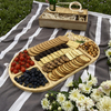 Valentine Gift Set Large Magnetic Charcuterie Board Heart Shaped Bamboo Cheese Serving Platter Dish & Plates