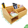 Homex-BSCI Factory Multifunctional Rectangle Bamboo Storage Organizer Storage Box Natural Bamboo File Holder Pen Holder