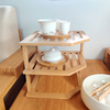 Bamboo 3-Layer Corner Tripod for Organizing Kitchen Spices and Condiments Storage Holders & Racks