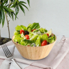 Japan-Style Silicone Salad Soup Bowl Set Sustainable Wooden Bamboo Dinnerware with European Design Style