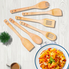 Bamboo Spoons for Cooking Tools 6-Piece Kitchen Utensil Set Premium Quality Spoon&Spatula Non-Stick Cookware