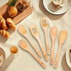 Bamboo Spoons for Cooking Tools 6-Piece Kitchen Utensil Set Premium Quality Spoon&Spatula Non-Stick Cookware