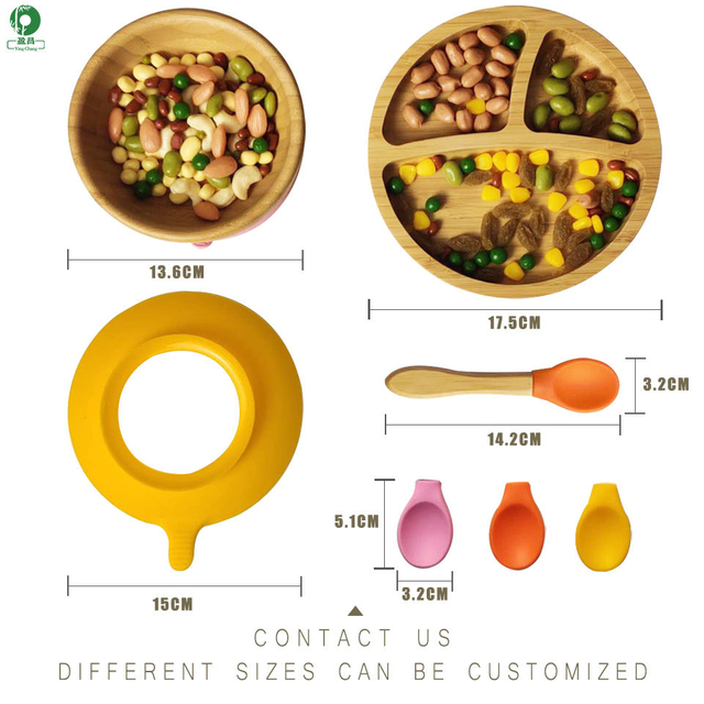 Network Sell Like Hot Cakes | 100% Bamboo Is BPA Free | Multicolor Baby Silicone Bowl Set