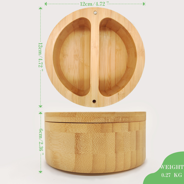 100% Natural Bamboo Wood Sugar Salt Spic Storage Jar Spoon Bamboo Salt Container Box With Lid