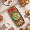 Environmental Friendly Material Wooden Breakfast Dim Sum Plate with coaster