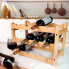 3 Tier Bamboo Water Bottle Storage Organizer, Wooden Stackable Wine Storage Rack Shelf Bamboo Wine Rack