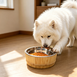 Premium Eco-Friendly Bamboo Pet Bowl with Stainless Steel Liner, Non-Slip Food & Water Feeder for Cats, Dogs and Small Pets