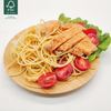 Round Wooden Dinner Plates Patterned Plate Sets for School & Restaurant Kitchen Tools & Dining Utensils