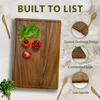 Large Thick Bamboo Cutting Board with Edge Grain Juice Groove Reversible Hand Grips Lifetime Replacement for Kitchen Use