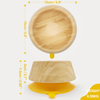 Premium Non-Slip Bamboo Cat Bowl, Suction Silicone Base Pet Feeder for Cats & Small Dogs