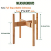 Adjustable Indoor Bamboo Wood Plant Stand Full Adjustability Flower Pots & Planters Holder 9-12.5 Inch Planter for Home Garden