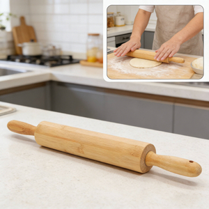 Solid Wood Roller Rolling Pin Non-Stick Household Rolling Pin with Pastry Board for Home Baking & Kitchens