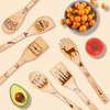 Custom Eco-Friendly Holiday Kitchen Utensils Original Bamboo Laser Logo 6-Piece Flatware Set with Spoon and Spatula