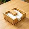 Natural Bamboo Napkin Holder for Table, Napkin Dispenser, Decorative Beverage Napkin Holder for Kitchen, Home, Bar