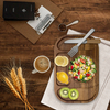 Eco-Friendly Food-Safe Acacia Wood Divided Tray,Durable Multi-Compartment Wooden Serving Board for Home, Cafe and Restaurant Use