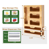 Ziplock Bag Dispenser Bamboo Drawer Storage Box Wall Mounted Holders and Racks 6 in 1 Foil Plastic Wrap Organizer for Kitchen