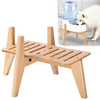 Hot Selling High Quality Bamboo Dog Bowl Stand Foldable Durable Eco-Friendly Adjustable Width Natural Color Contemporary Kitchen