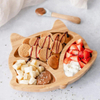 Cute Fox Tableware Babies Learn to Eat Silicone Baby Feeding Set Bamboo Baby Plate with Spoon
