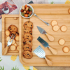 Popular Bamboo Square Charcuterie Boards Knife Set Kitchen Serving Platter Cheese Board Accessories Laser Engraved Non-Toxic