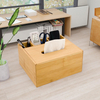 Bamboo Rectangular Office Organizer Multifunction Tissue Box Cover Dresser Makeup Holder Storage Boxes Bins American Style