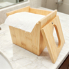 Luxury Design Multifunctional Bamboo Tissue case Napkin Organizer Container Tissue Box with Wooden Lid