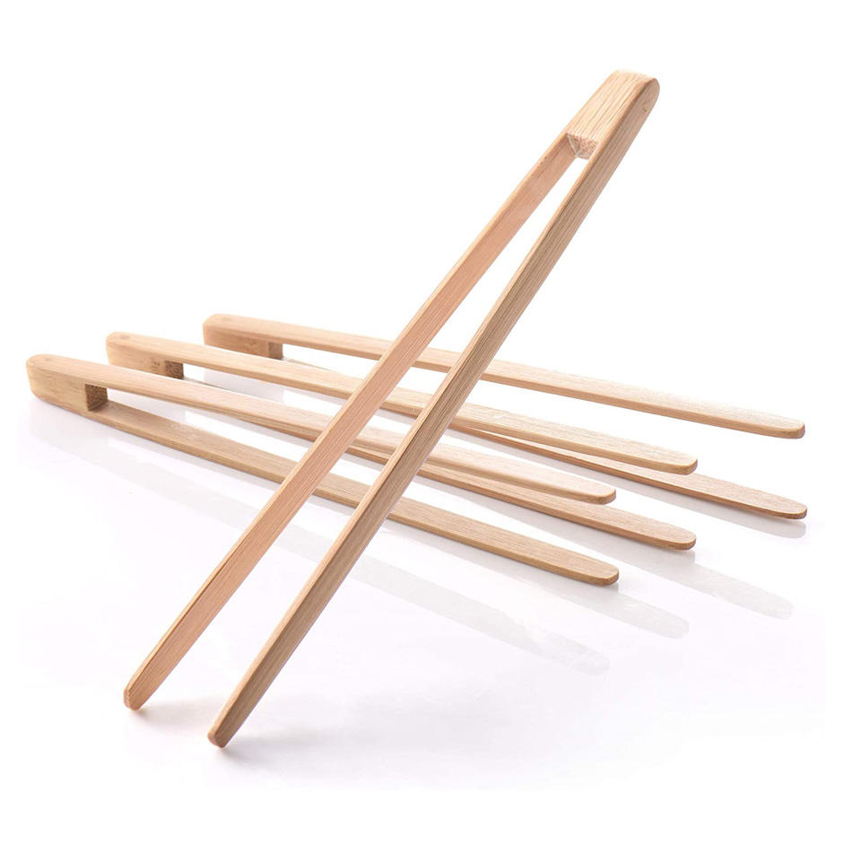 8 Inch Bamboo Food Barbecue Clip & Tong