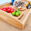 Manufacturer Direct Natural Bamboo and Wood Tray for Bathroom Food and Fruit Transport Kitchen and Living Room Service Tray