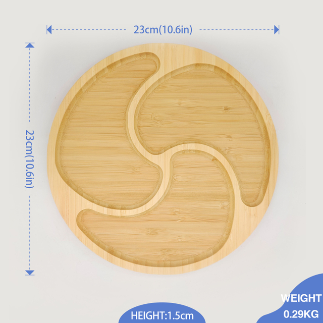 Bamboo Baby Plate Round Shapes Eco-friendly Dinner Tableware Feeding Wood Bamboo Baby Plate for Kids