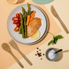 Environmentally Friendly Bamboo Cutlery Set for Camping Includes Knives Forks Spoons Utensils Perfect Dinnerware Set