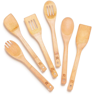 YCZM Bamboo Utensil Set Wooden Cooking Spoons and Spatulas Kitchen Tools Perfect for Nonstick Pan and Cookware