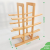Hot Sell Standing Bamboo Wine Glass Bottle Holder, Countertop Storage Wall Wood Wine Display Rack