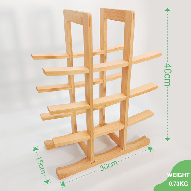 Hot Sell Standing Bamboo Wine Glass Bottle Holder, Countertop Storage Wall Wood Wine Display Rack