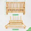 Functional Foldable Bamboo Drying Rack Space-Saving Collapsible Floor-Standing Durable Kitchen Bathroom Dish Baby