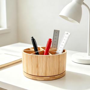 Pencil Pen Organizer Wooden Office Desk Organizer Office Supplies Jewelry Storage Box Tabletop Desktop Rack Storage for Pens