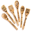 YCZM Premium Quality 6-Piece Bamboo Wooden Cooking Utensil Spoons Set for Kitchen