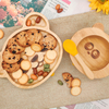 Custom Eco Divided Wood Wooden Bamboo Children's Baby Kids Dinner Dish Plate Set for Kids Baby Bowl