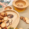 Custom Eco Divided Wood Wooden Bamboo Children's Baby Kids Dinner Dish Plate Set for Kids Baby Bowl