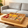 Bamboo Wooden Eco-Friendly American Style Rectangle Camping Dried Fruit Box Engraving Food Gift Dishes Plates