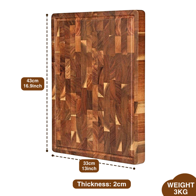 Luxury Flexible Large End Grain Black Walnut Cutting Board for Kitchen With Juice Groove