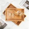 Bamboo Tray Rectangular Tea Tray Solid Wood Household Kung Fu Tea Set Water Cup Tray