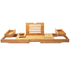 Natural Bamboo Wood Modern Four-Piece Set Bath Tub Caddy Tray Extendable Arms Adjustable Legs Eco-Friendly Durable 70x23CM Bath