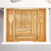 Expandable Bamboo Kitchen Drawer Organizer Utensil Tray Storage Organizer Silverware Tray for Forks and Knifes Storage