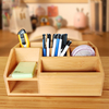 Homex-BSCI Factory Multifunctional Rectangle Bamboo Storage Organizer Storage Box Natural Bamboo File Holder Pen Holder