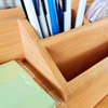 Homex-BSCI Factory Multifunctional Rectangle Bamboo Storage Organizer Storage Box Natural Bamboo File Holder Pen Holder