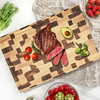 Kitchen Wooden Chopping Board Set Nature Acacia Wood Fiber Cutting Board for Kitchen Juice Groove and Inner Handle